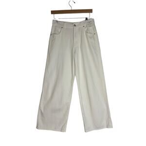 $138 NWT Madewell Superwide-Leg Jeans Women's Size 27P White Cotton NU708